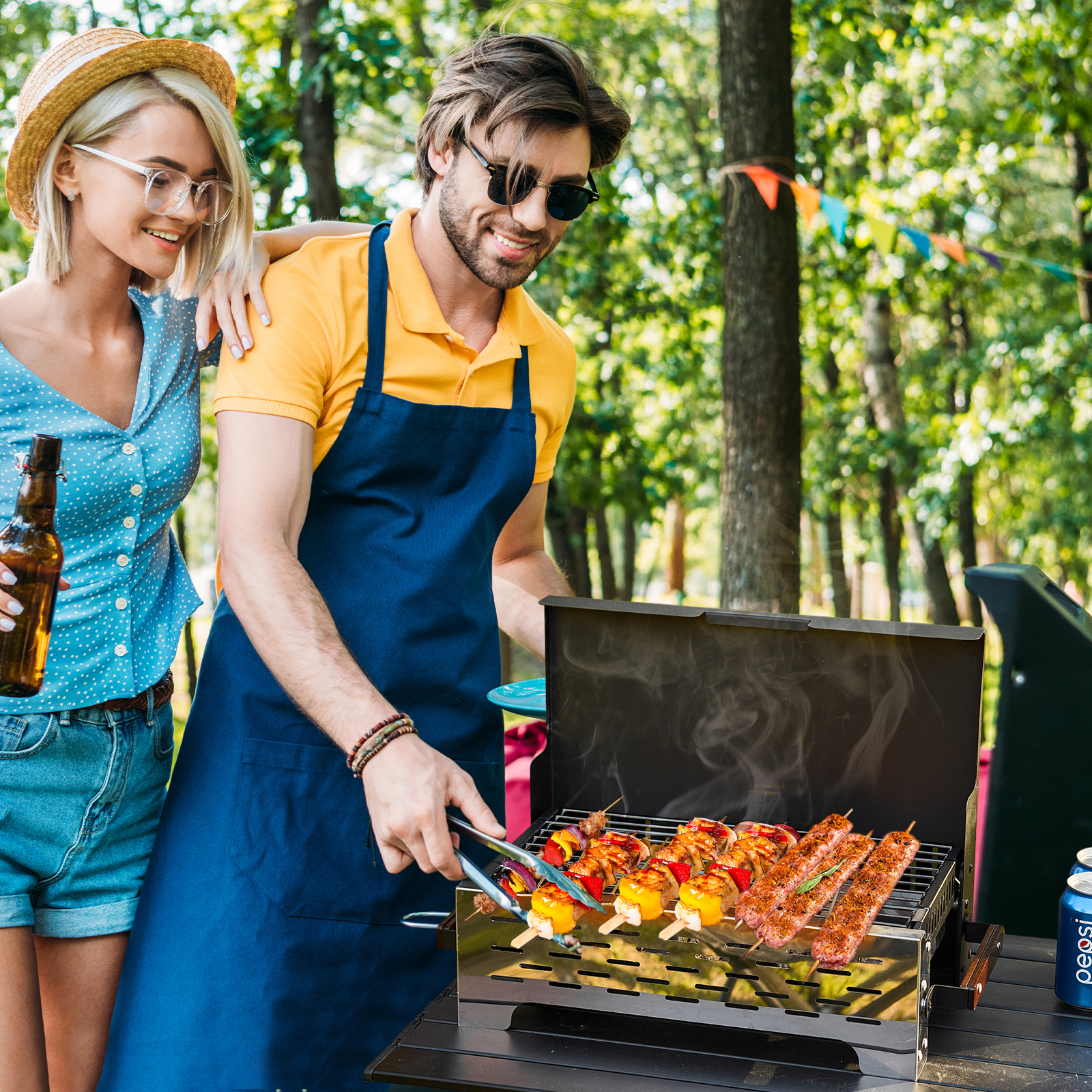 AUXTUR Folding Portable Charcoal Grill