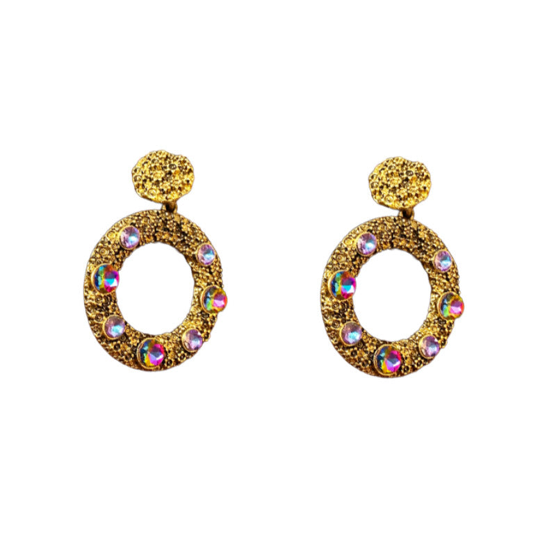 Medieval Circle Geometric Alloy Electroplating Earrings