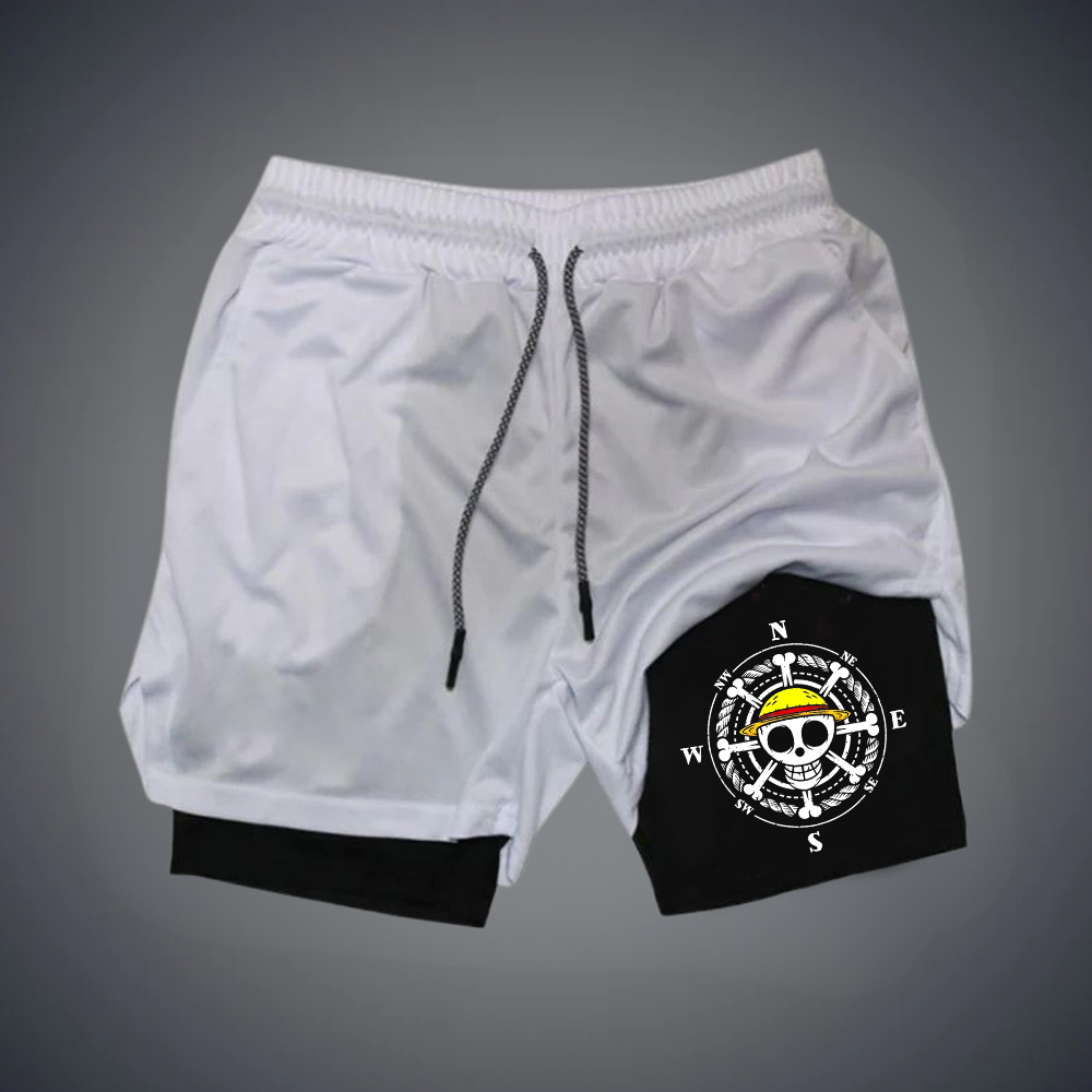 Men's One Piece Print Double Layer Gym Shorts