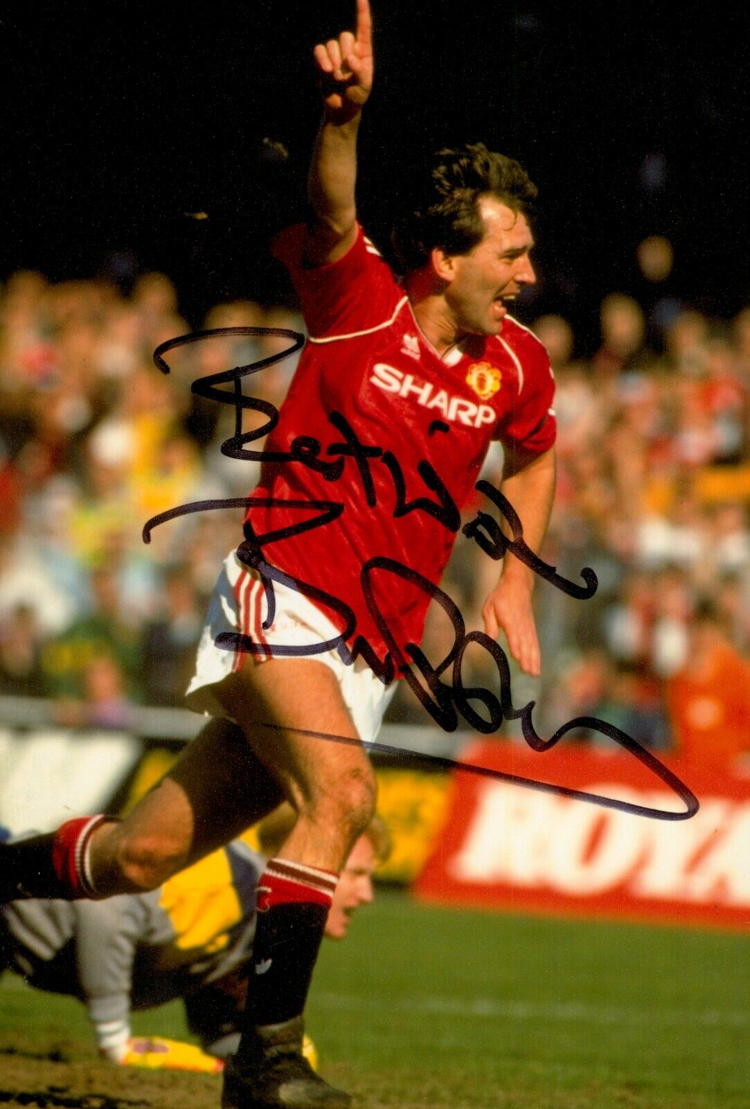 Bryan Robson Signed 6x4 Photo Poster painting Manchester United England Genuine Autograph + COA