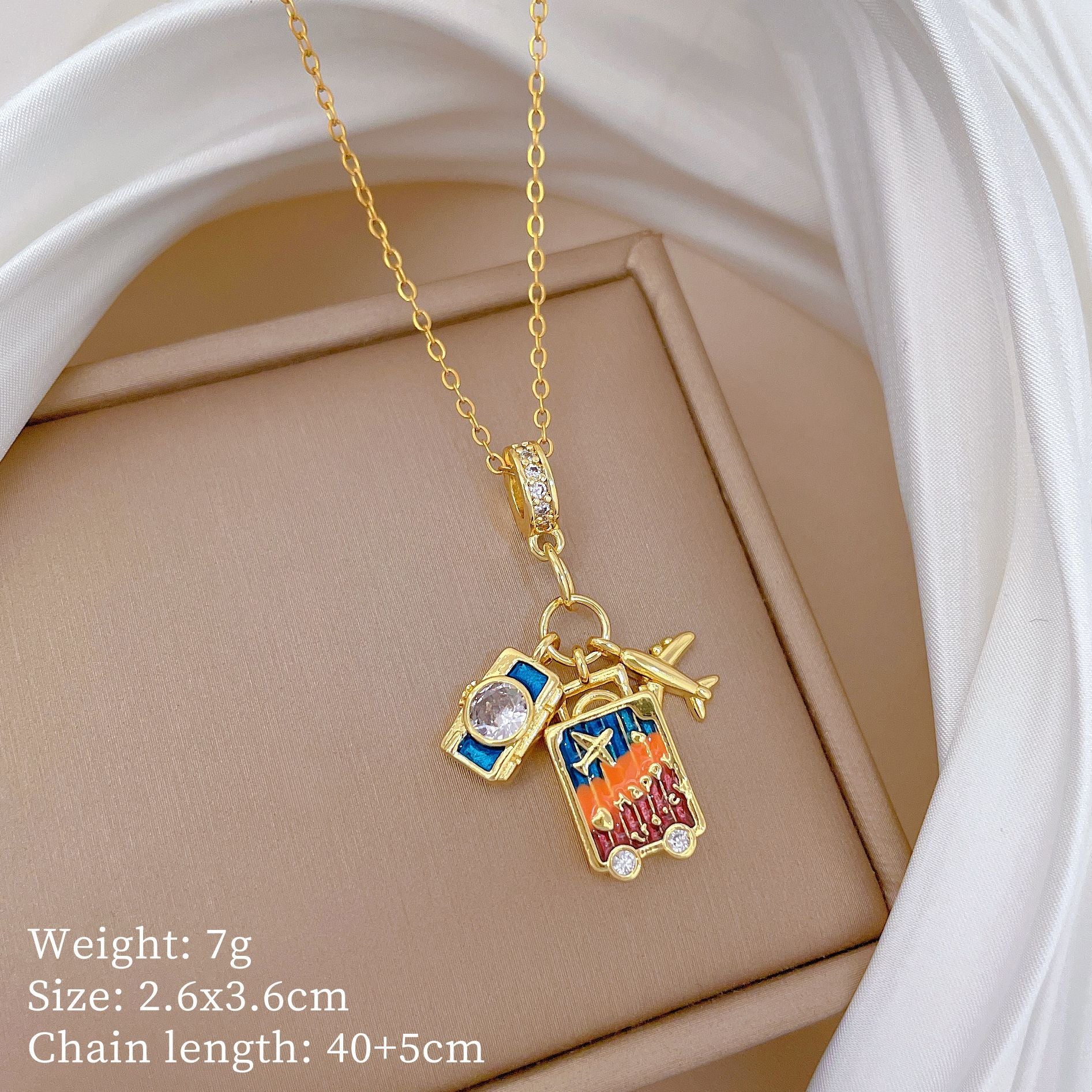 Copper Micro-Inlaid Cross Fashionable And Gorgeous Full Diamond Necklace For Women All-Match Clavicle Chain Titanium Steel