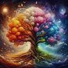 (Multi-Style) Life Tree-14CT Stamped Cross Stitch 40*40cm/15.75*15.75in