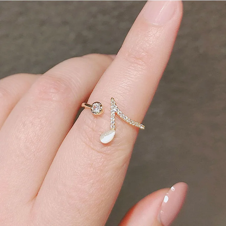 Cute Music Note Adjustable Ring