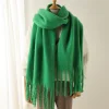 Women's Vintage Mohair Warm Extra Long Tassel Scarf by Inlyline