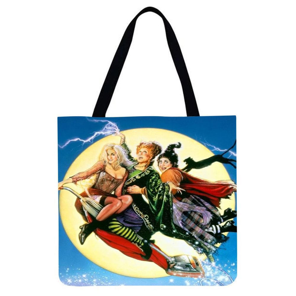 Linen Tote Bag-Movie witch