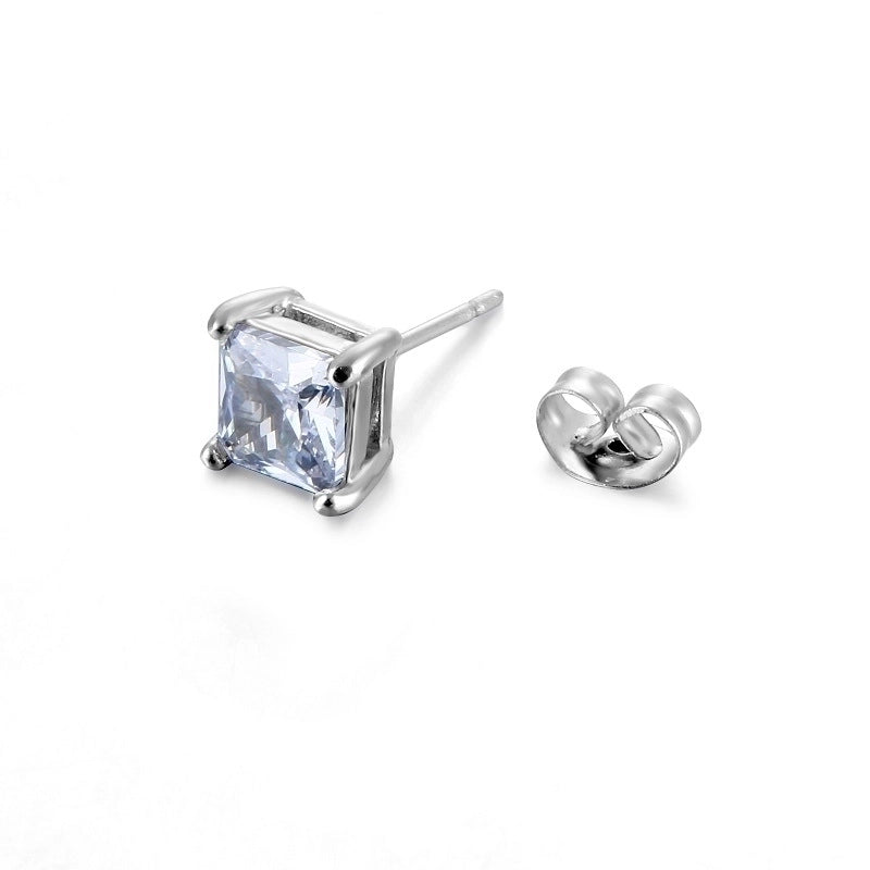 Minimalist Geometric Stainless Steel Zircon Ear Studs 1 Piece