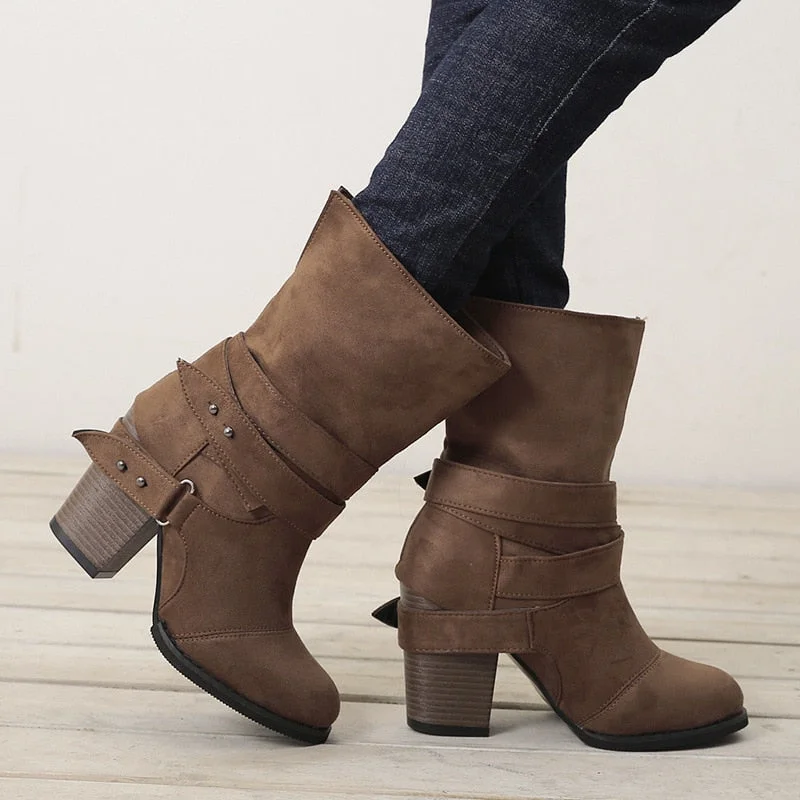 Roman Style Ankle Boots For Women Round Toe Zipper Warm Boots Velvet Band Decoration Footwear For Winter