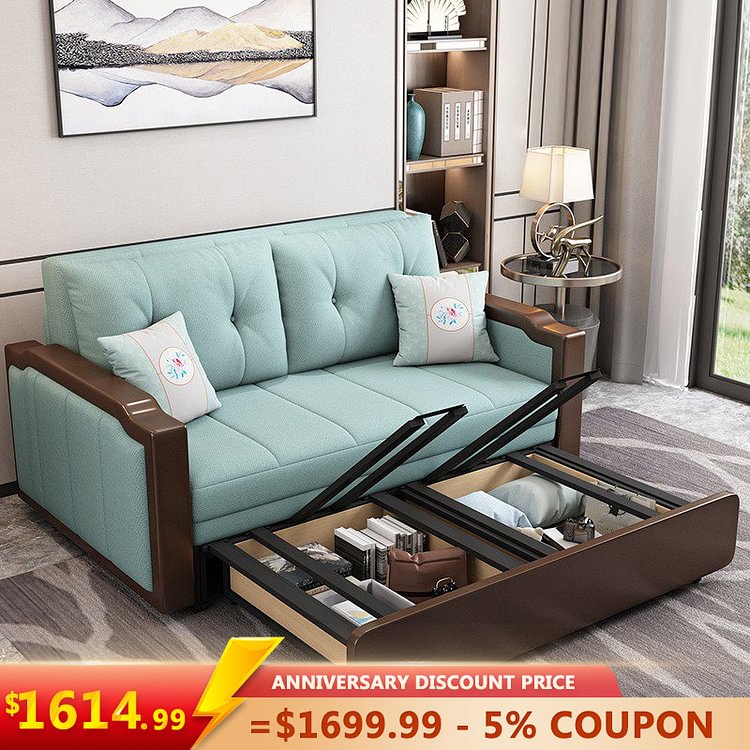 Homemys Luxury Latex Sofa Bed, Retractable, Storage Box