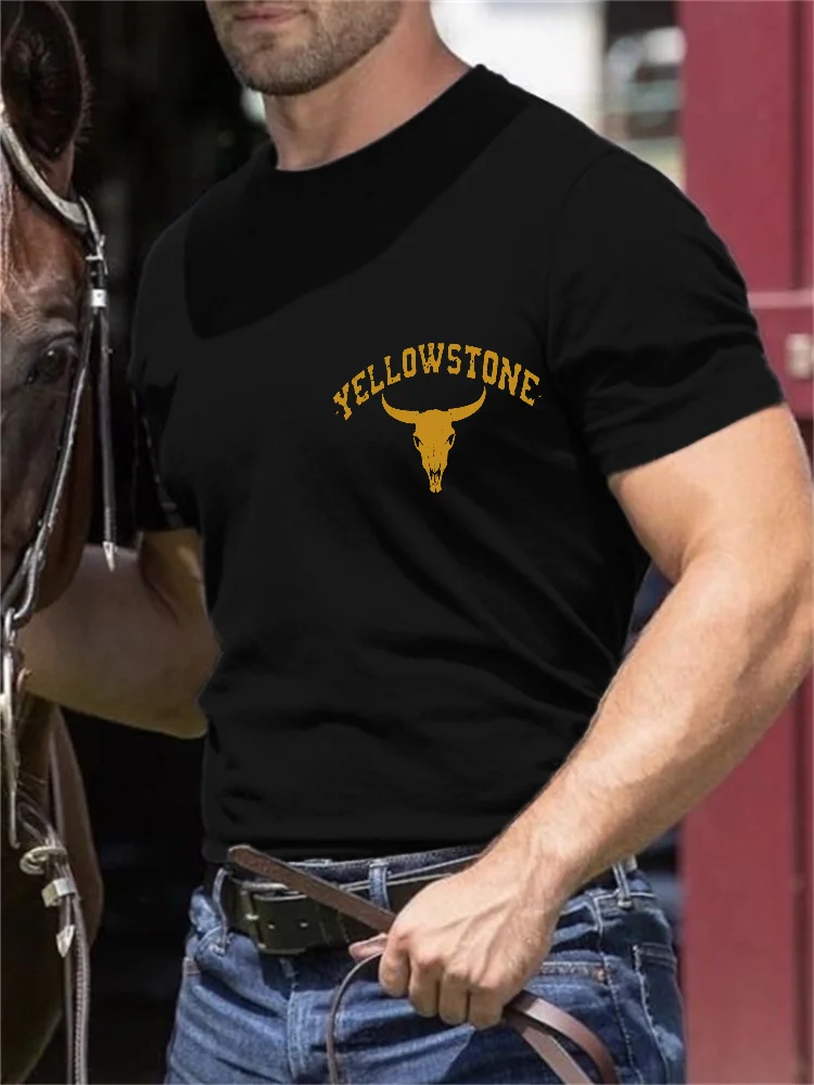Vintage Western Bull Skull Icon Short Sleeve T Shirt