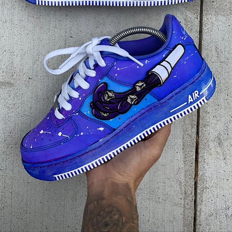 Custom Hand-Painted Sneakers- "Purple Sprite"