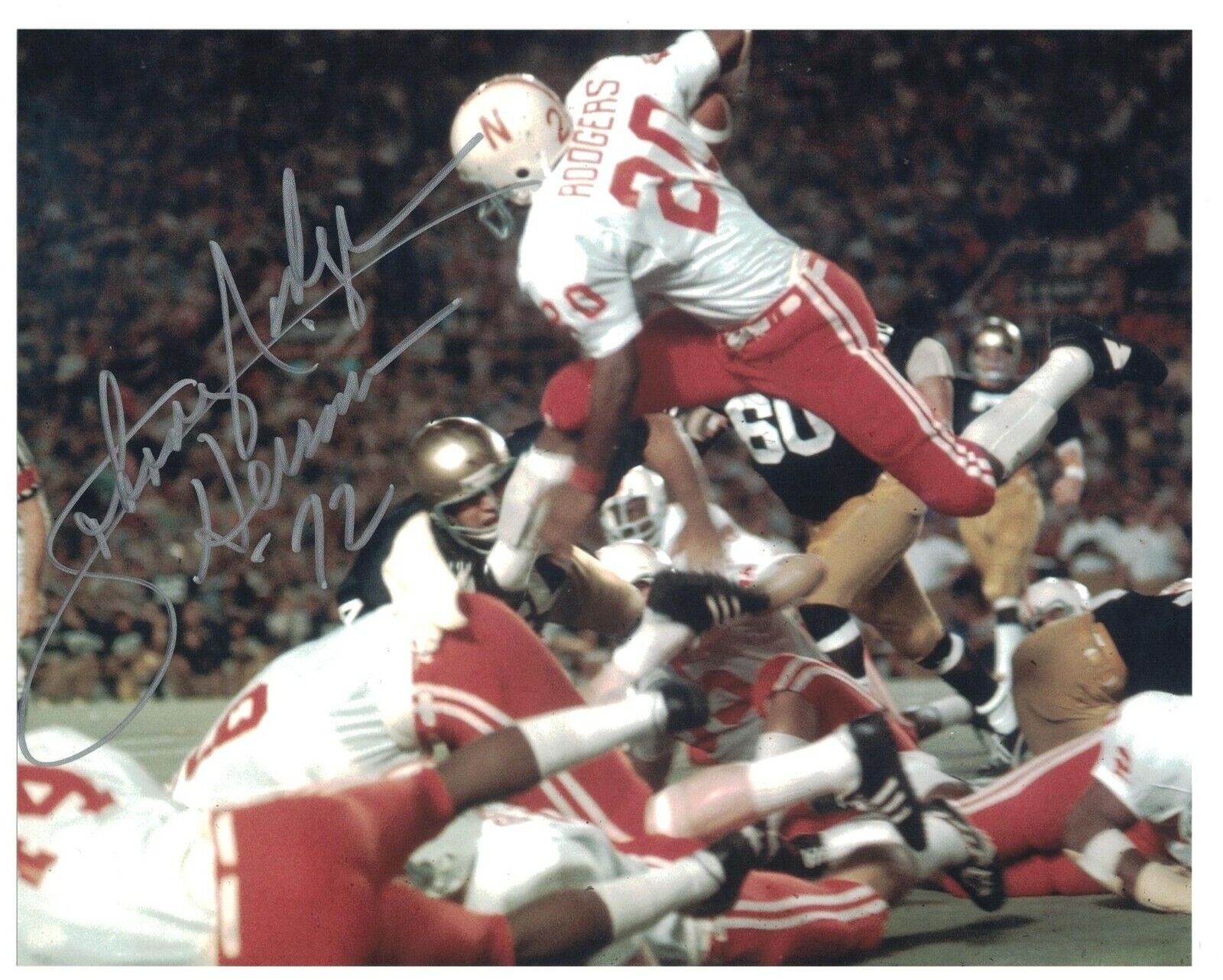 Nebraska Huskers Johnny Rodgers Signed Autographed 8x10 Photo Poster painting Heisman 1972 A