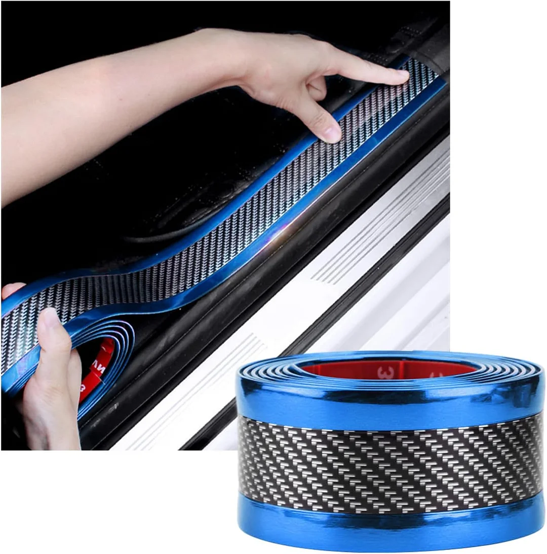 Car door anti-collision and anti-scratch cover sticker, waterproof carbon fiber door sill protection tape