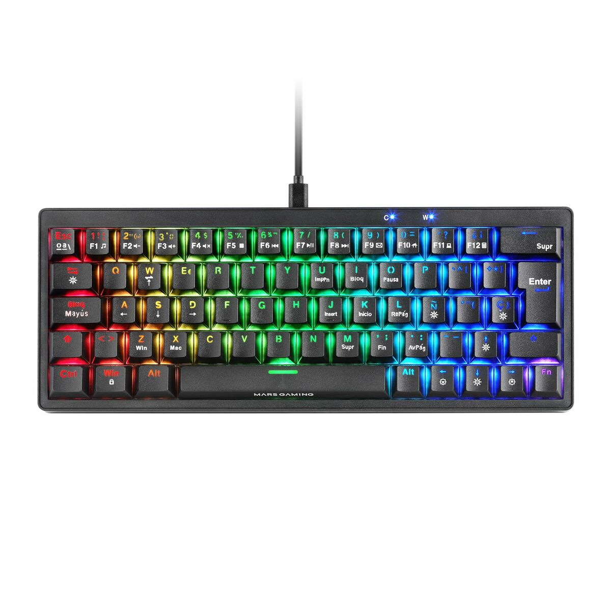 Keyboard with Gaming Mouse Mars Gaming MKMINIPROBRES Qwerty US Black