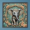 (40*40cm)Flower Elephant - Full Round Drill Diamond Painting