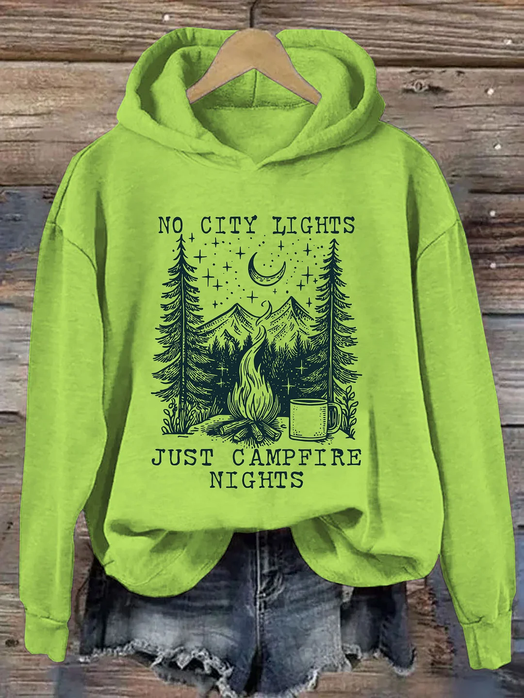 No City Lights Just Campfire Nights Hoodie
