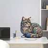 5D DIY Special Shape Diamond Painting Desk Ornament Cat Decor Kit