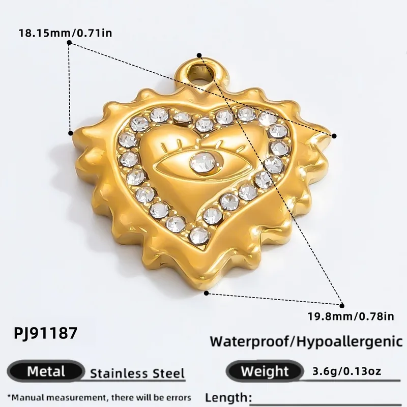 1 Piece 2 PCS/Package 3 PCS/Package 14.24*15.67mm 304 Stainless Steel Heart Shape Bow Knot Pendant Chain Jewelry Accessories