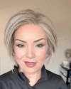 Platinum Grey Straight Elegant Short Natural Look Glueless Wig
