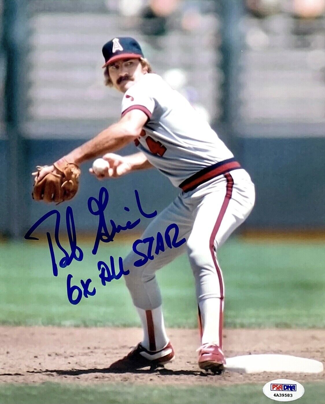 Bobby Grich Signed Baseball 8x10 Photo Poster painting PSA 4A39583 California Angels