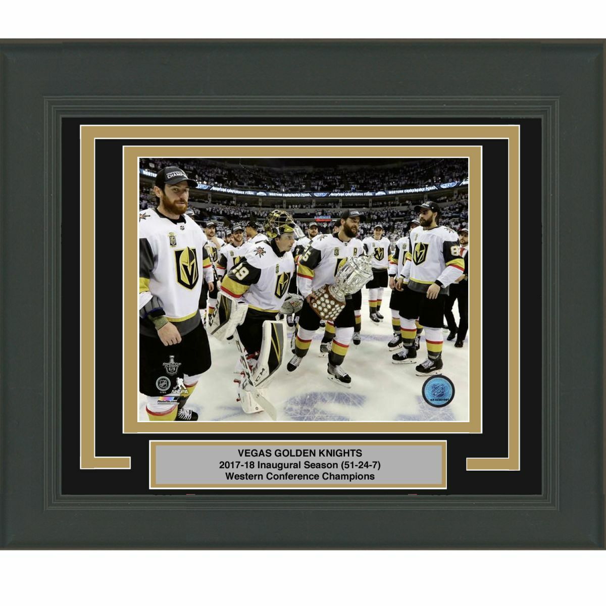 Framed VEGAS GOLDEN KNIGHTS Inaugural Season 8x10 Photo Poster painting Professionally Matted #2