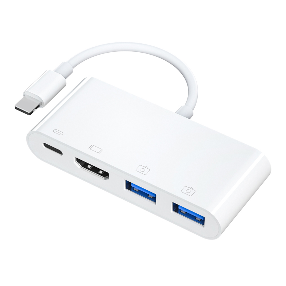 

Dual USB Camera Adapter for iPhone with Digital AV Adapter + Charging Port, 501 Original