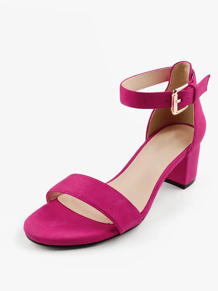 50mm Women's Classic Kitten Heels Suede Open Toe Daily Pumps Party Sandals