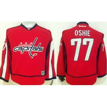 Capitals #77 T.J Oshie Red Stitched Youth NHL Jersey