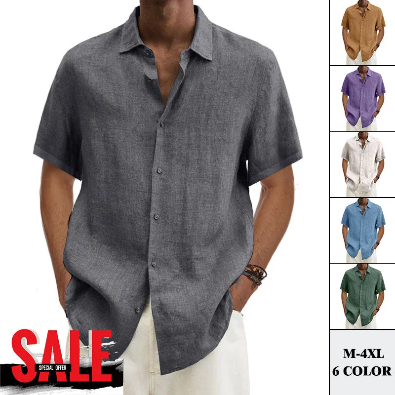 🔥Hot Sale - Short-sleeved linen shirts