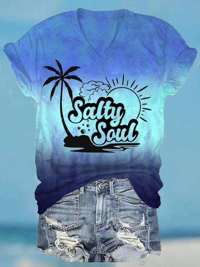 🔥Buy 3 Get 10% Off🔥Women's Hawaiian Salty Print  Casual T-Shirt