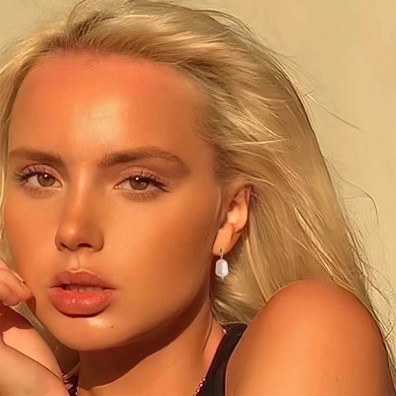 1 Pair Fashion Geometric Plating 304 Stainless Steel Freshwater Pearl 16K Gold Plated White Gold Plated Gold Plated Drop Earrings