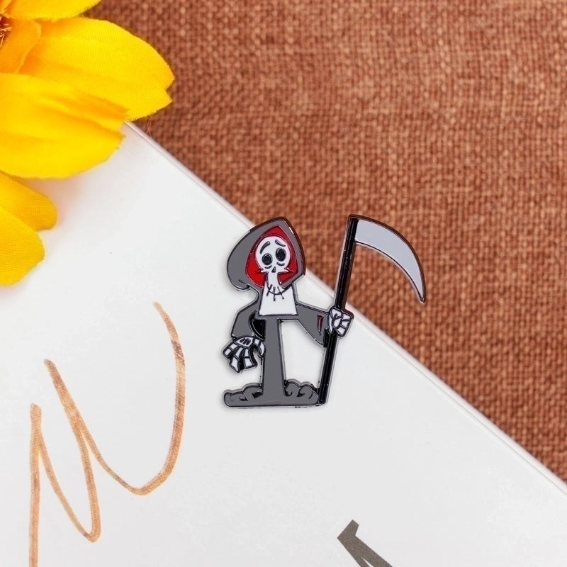 Minimalist Halloween Pattern Skull Metal Unisex Brooches