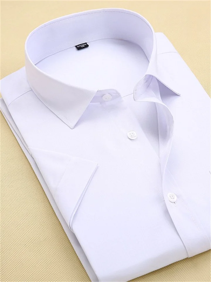 Men's Dress Shirt Button Up Shirt Collared Shirt Waves Collar Black White Yellow Red Navy Blue Plus Size Party Work Long Sleeve Button-Down Clothing Apparel Basic Business Simple Formal-Hoverseek