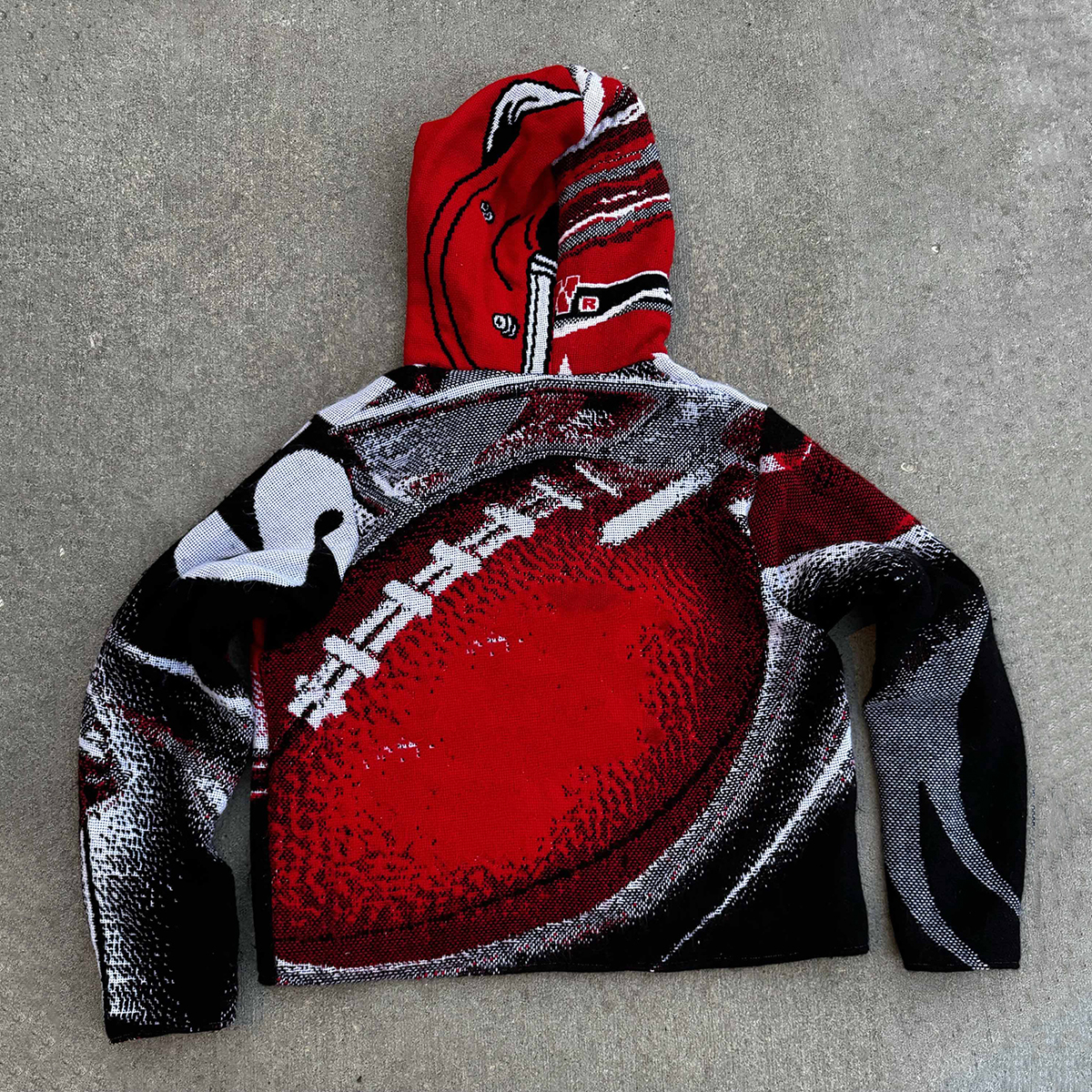 One of One Kansas City Chiefs Casual Street Tapestry Knit Hooded Sweater