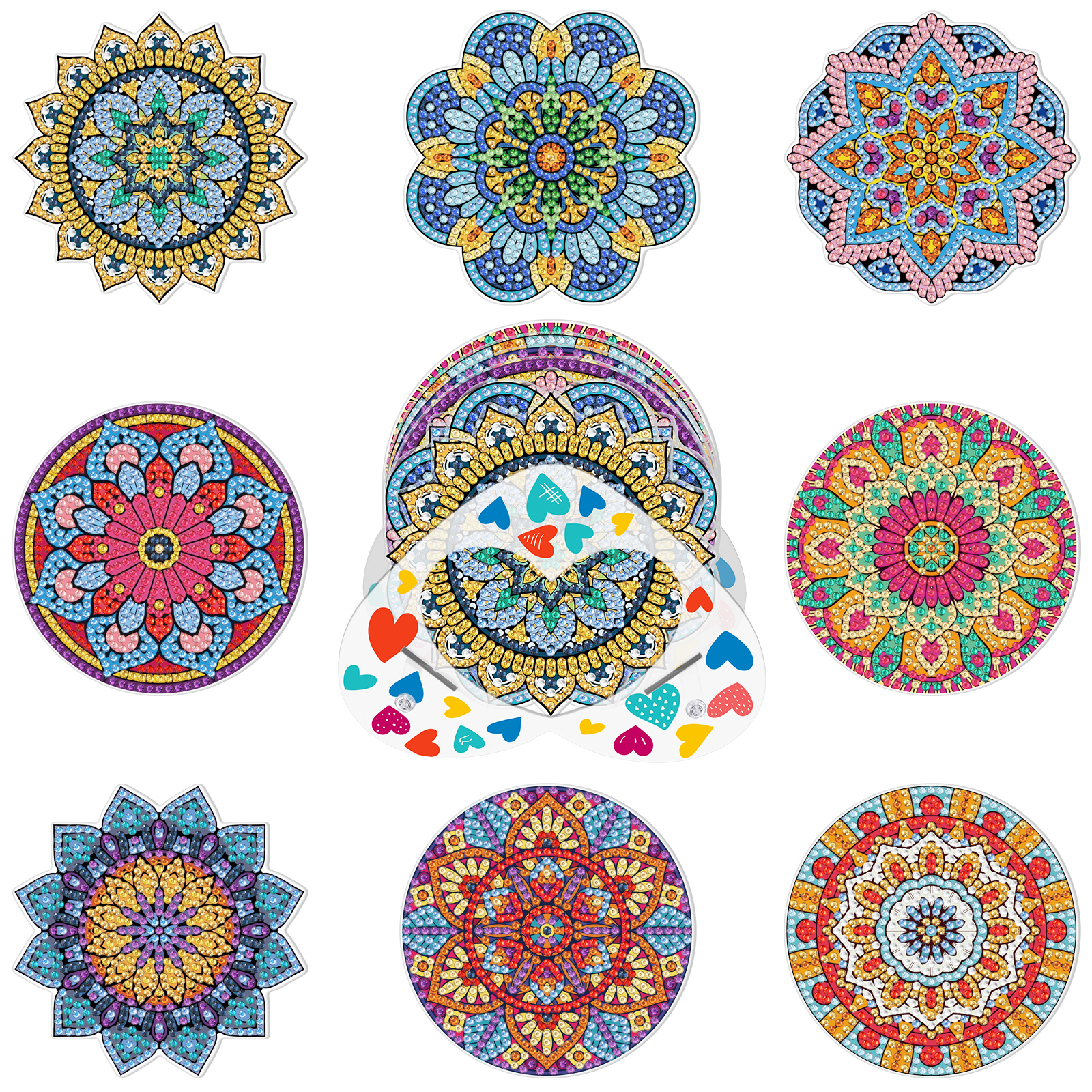 

A Set(8pcs) Mandala Acrylic Coaster - 5D DIY Fashion Accessories, 501 Original