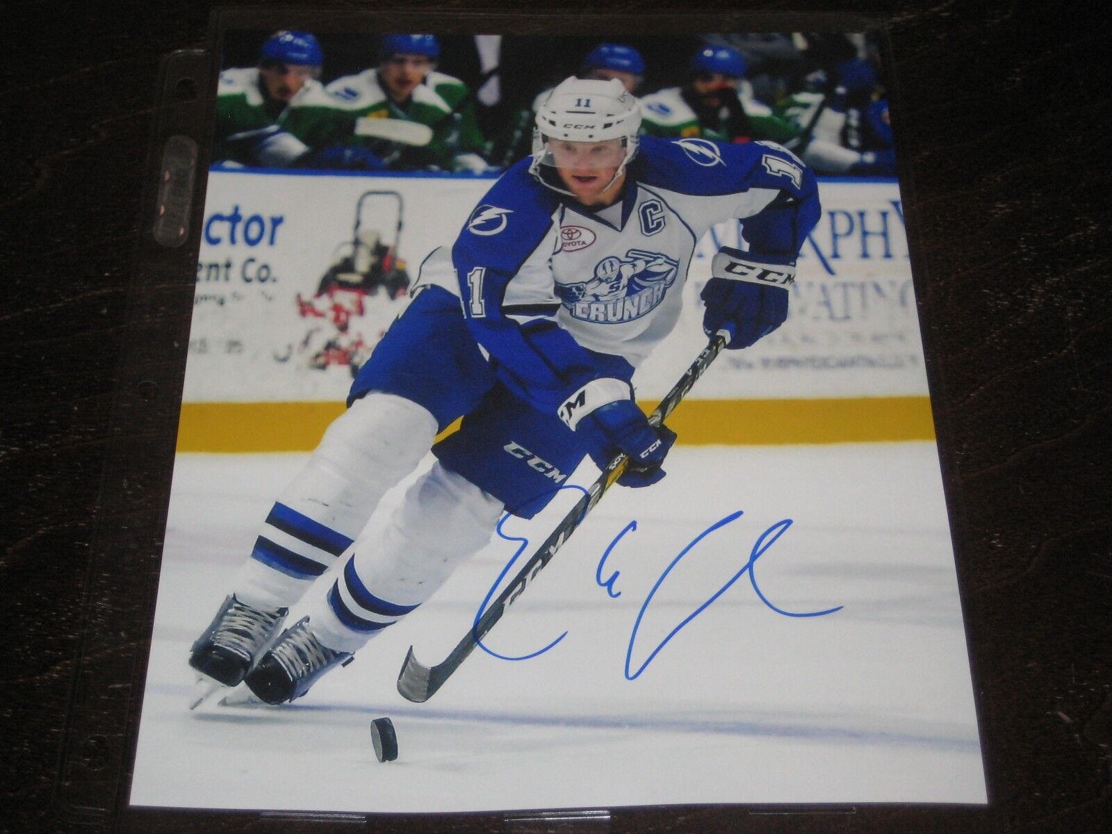 ERIK CONDRA autographed SYRACUSE CRUNCH 8X10 Photo Poster painting L@@K!!