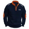 Men's Stand Collar Half Zip Fleece Sweatshirt