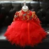 Kids Little Baby Girl Birthday Party Baptism Red Christmas Dress