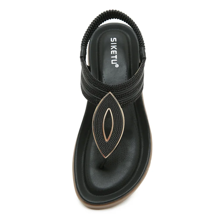 Bohemian Woven Sandals Slip-On Breathable Lightweight Elastic Band Radinnoo.com