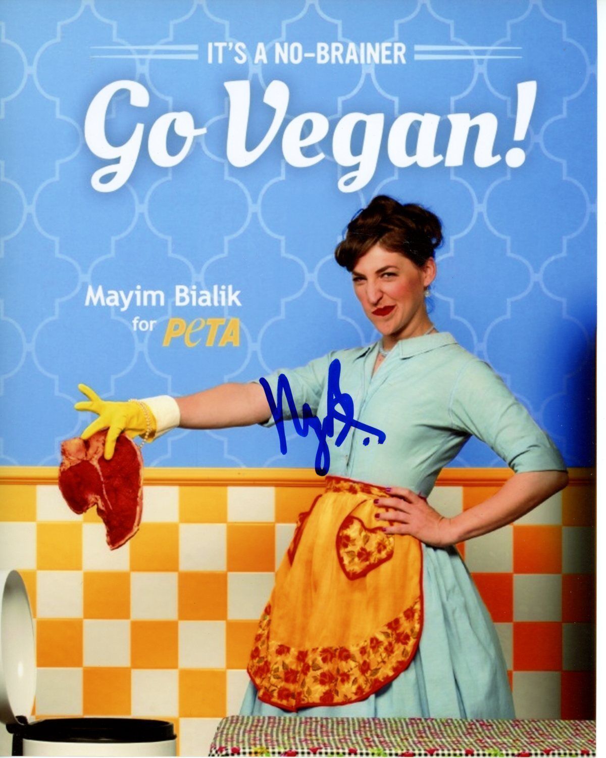 MAYIM BIALIK signed autographed PETA Photo Poster painting