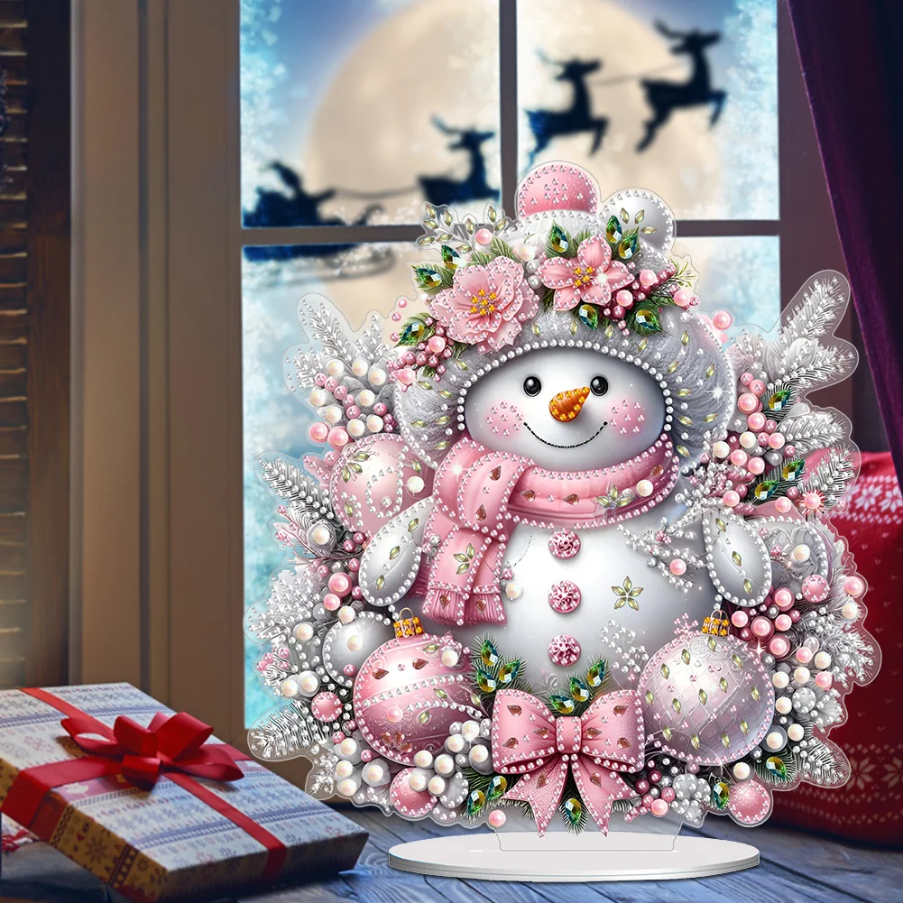 DIY Christmas Snowman Diamond Painting Desktop Ornaments Kit Table Decor
