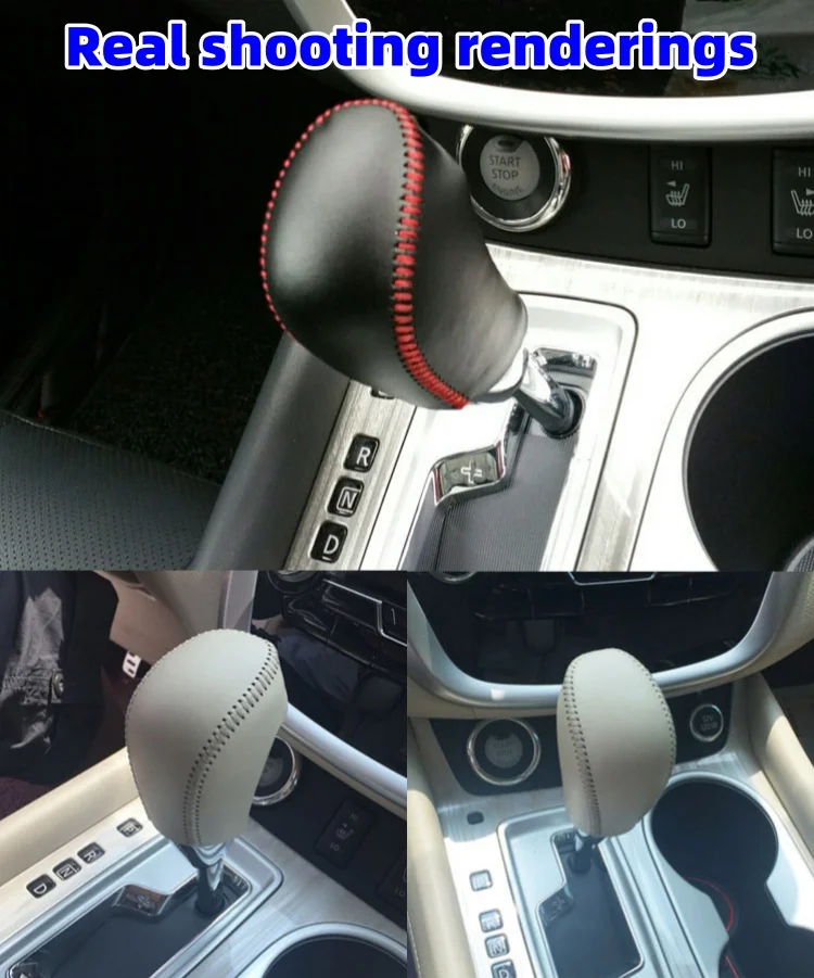 Car custom leather shift handle cover