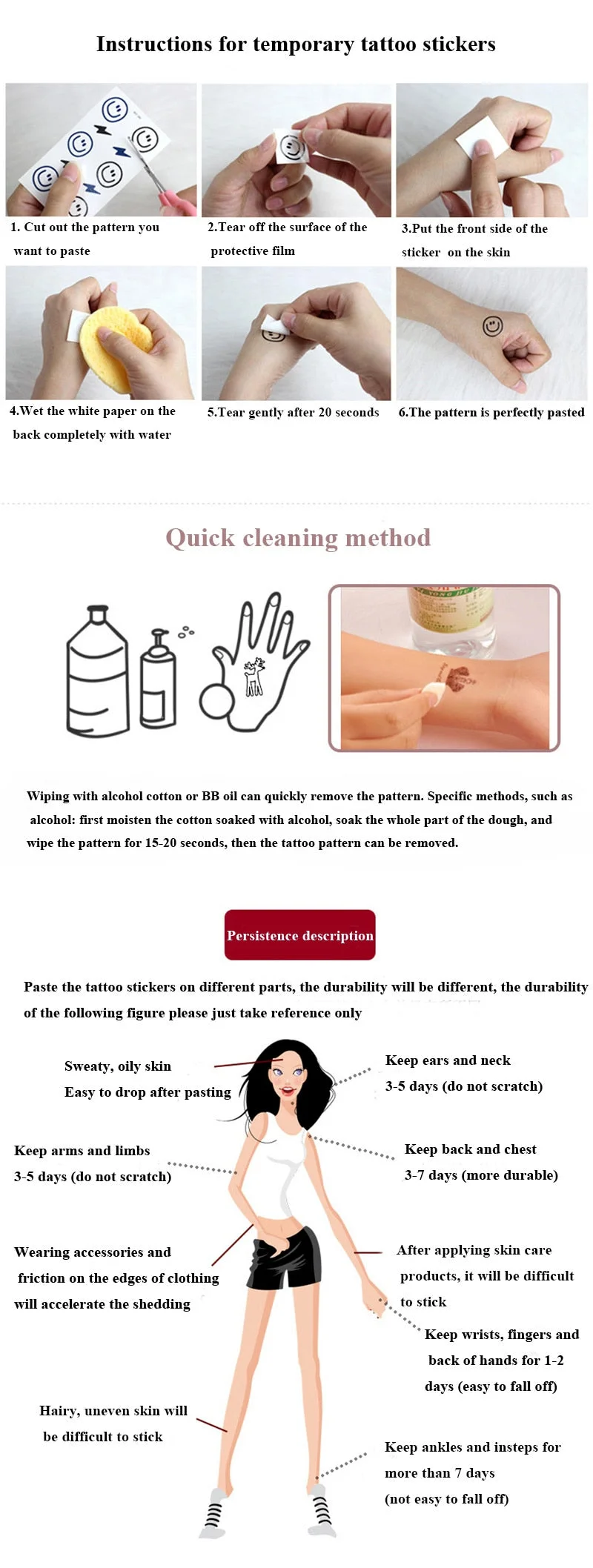 Two-dimensional Sexy Cute Loli Cartoon Anime Love Pattern Waterproof Tattoo Stickers Girl