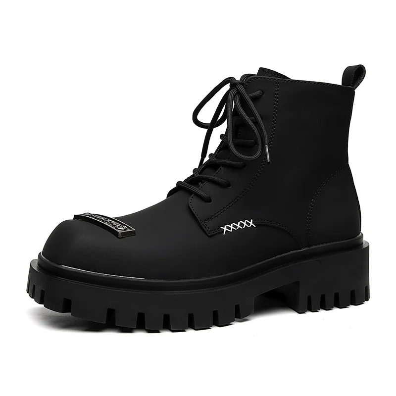 Colourp Colourp New Square Casual Men's Hairstylist British Black Fashion Boots 20786-A