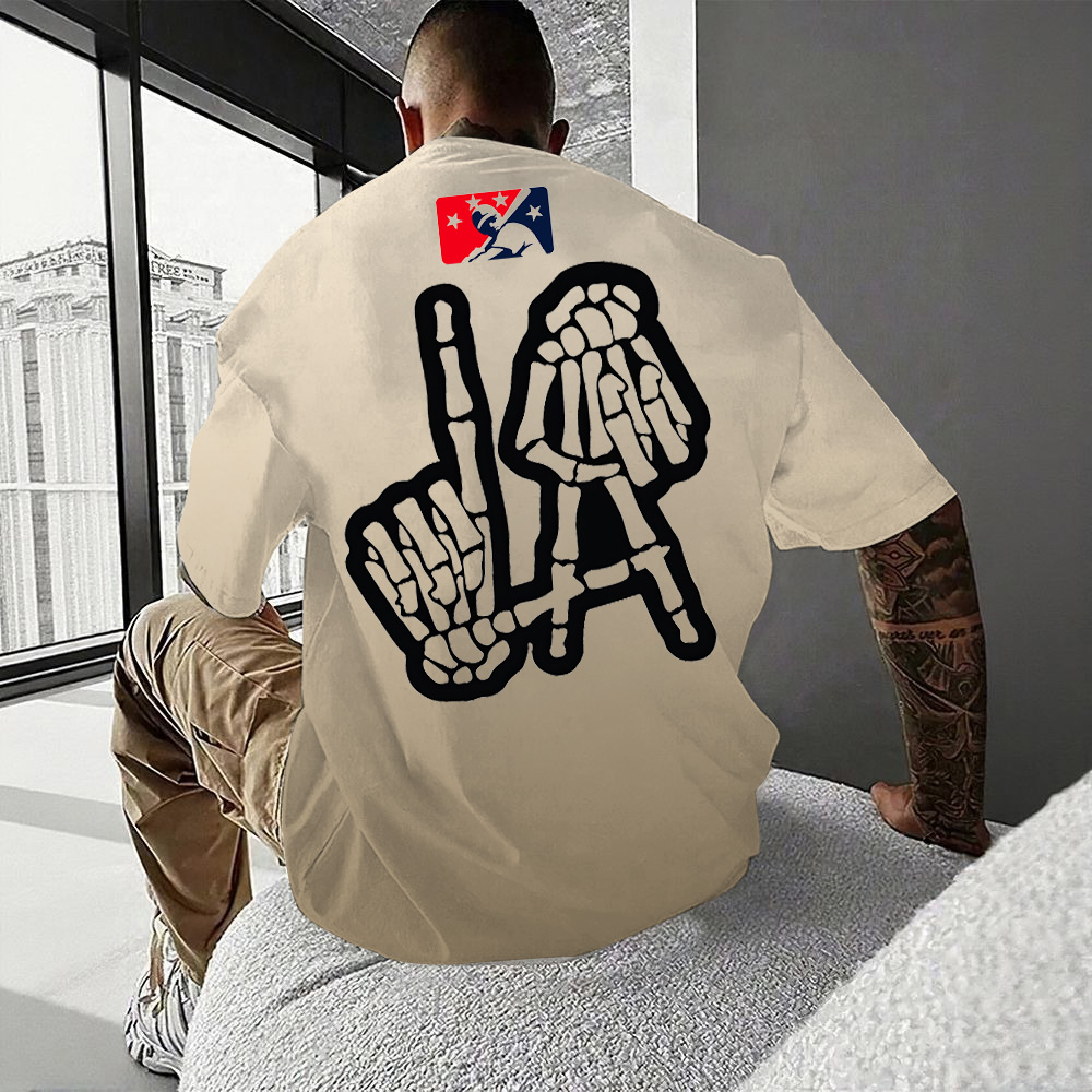 Skull La l Printed Crew Neck T-shirt