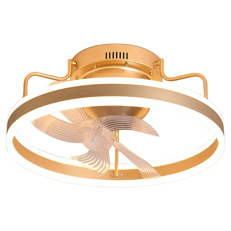 Round 360° Rotating Dimmable LED Silent Ceiling Fan Light with Remote Control - Appledas