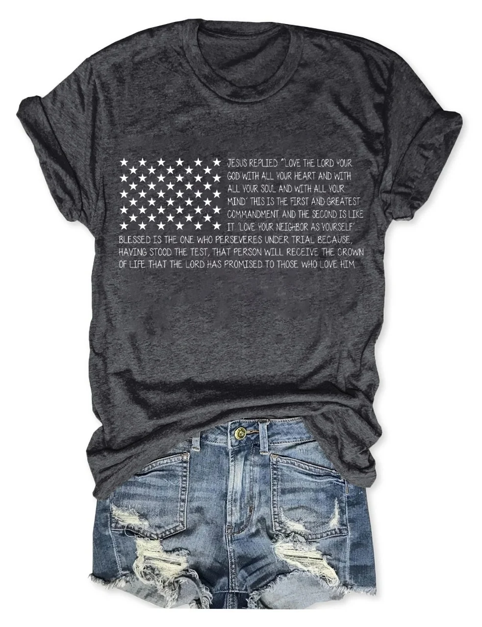 USA Flag American Christian Bible T-Shirt
