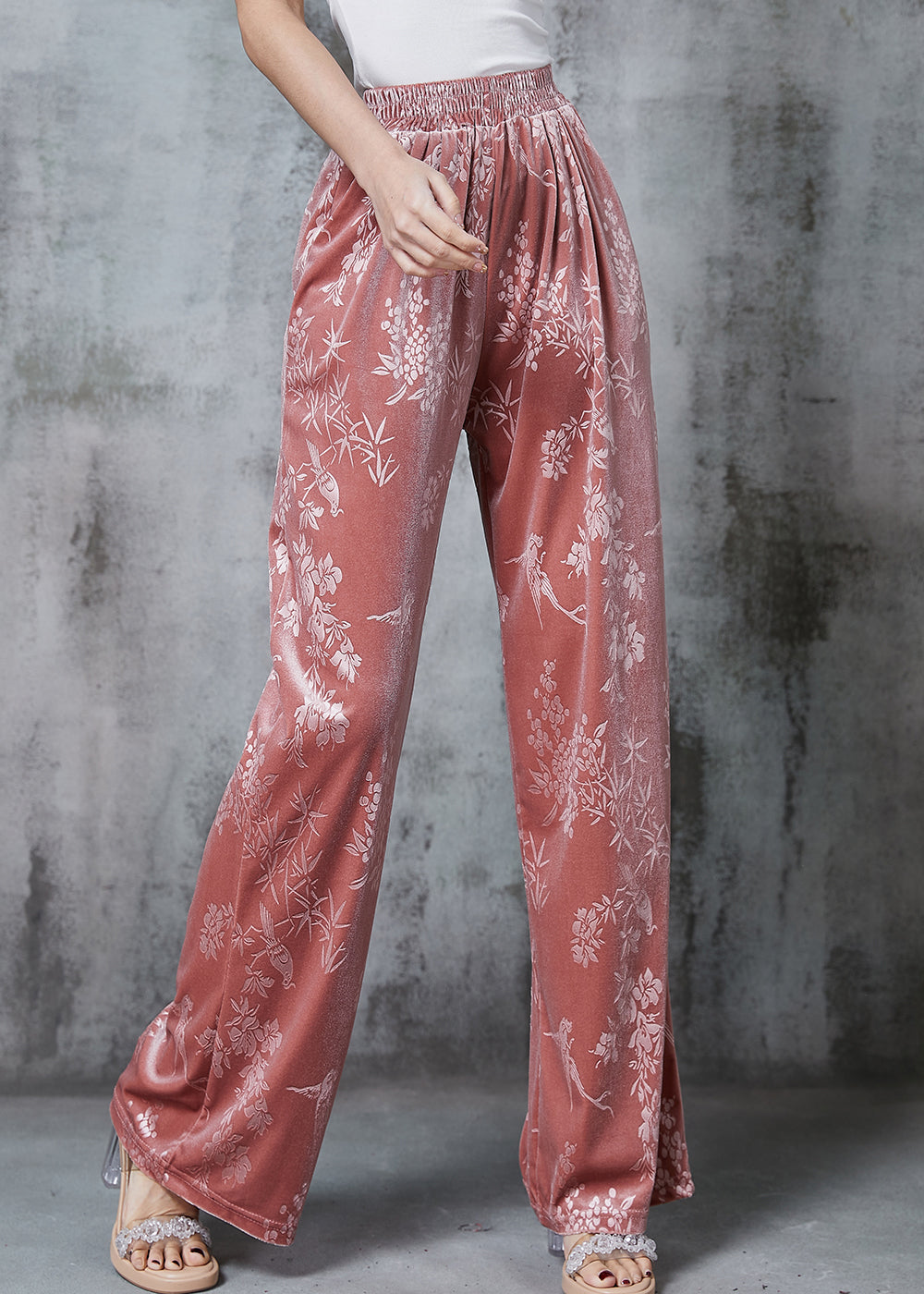Ruby Pink Red Pure Viscose Pant Straight main image 1