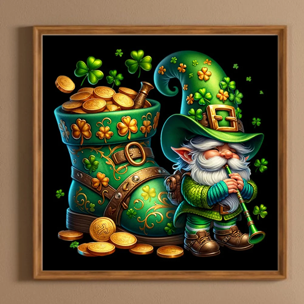 Diamond Painting - Full Square Drill - St. Patrick Day Gnome(Canvas|45*45cm)