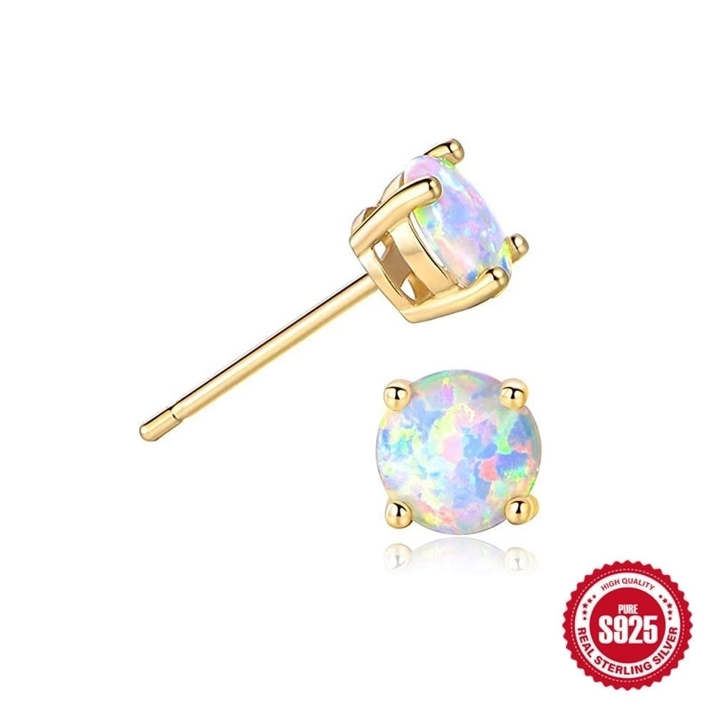 1 Pair 925 Sterling Silver Geometric Ear Studs