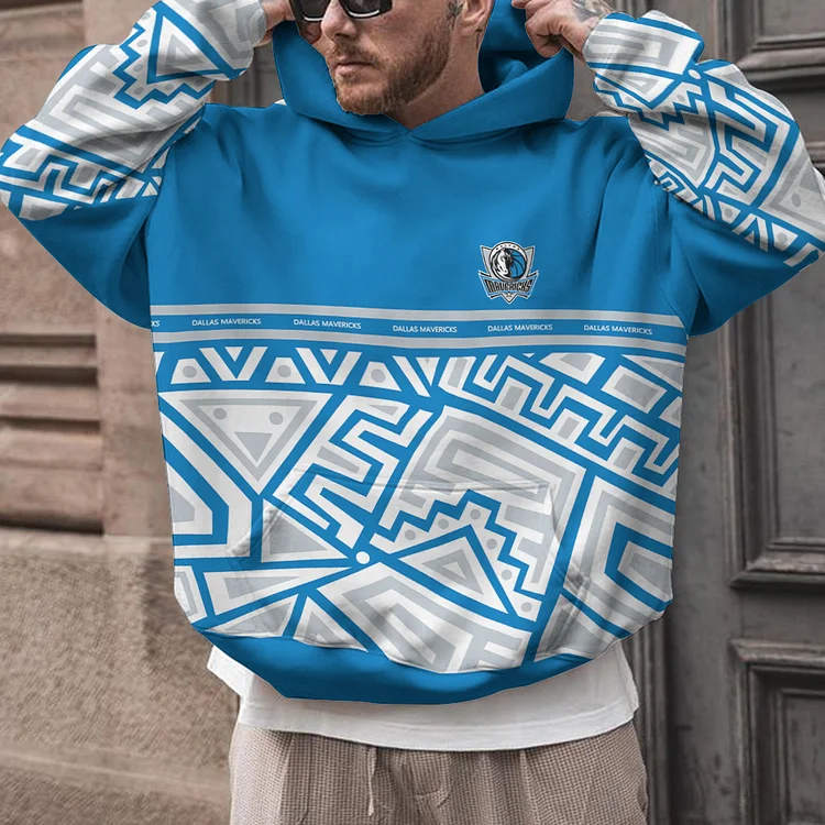 Dallas Mavericks Printed Hooded Pocket Pullover Hoodie